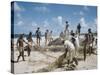 Bahia Fisherman on Beach with their Nets-Dmitri Kessel-Stretched Canvas