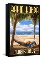 Bahia Honda, Florida Keys - Hammock Scene-Lantern Press-Framed Stretched Canvas