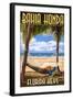 Bahia Honda, Florida Keys - Hammock Scene-Lantern Press-Framed Art Print