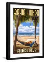 Bahia Honda, Florida Keys - Hammock Scene-Lantern Press-Framed Art Print