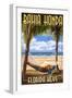 Bahia Honda, Florida Keys - Hammock Scene-Lantern Press-Framed Art Print