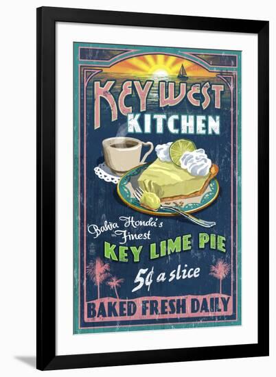 Bahia Honda, Florida Keys - Key Lime Pie Sign-Lantern Press-Framed Art Print