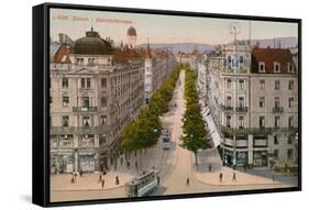 Bahnhofstrasse, Zurich. Postcard Sent in 1913-Swiss photographer-Framed Stretched Canvas