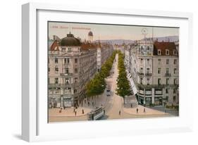 Bahnhofstrasse, Zurich. Postcard Sent in 1913-Swiss photographer-Framed Giclee Print