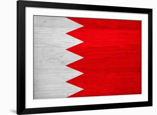 Bahrain Flag Design with Wood Patterning - Flags of the World Series-Philippe Hugonnard-Framed Art Print