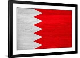 Bahrain Flag Design with Wood Patterning - Flags of the World Series-Philippe Hugonnard-Framed Art Print