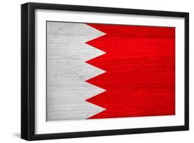 Bahrain Flag Design with Wood Patterning - Flags of the World Series-Philippe Hugonnard-Framed Art Print