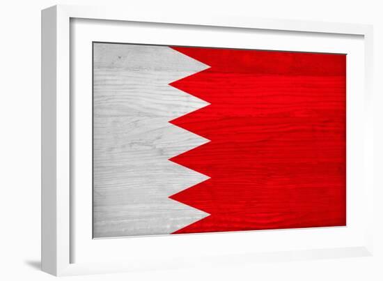 Bahrain Flag Design with Wood Patterning - Flags of the World Series-Philippe Hugonnard-Framed Art Print