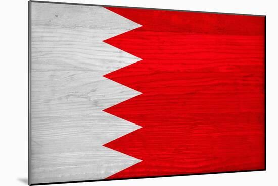 Bahrain Flag Design with Wood Patterning - Flags of the World Series-Philippe Hugonnard-Mounted Art Print