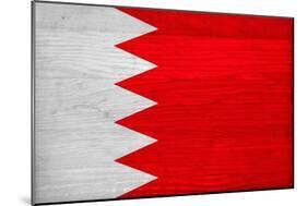 Bahrain Flag Design with Wood Patterning - Flags of the World Series-Philippe Hugonnard-Mounted Art Print