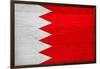 Bahrain Flag Design with Wood Patterning - Flags of the World Series-Philippe Hugonnard-Framed Art Print