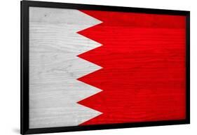 Bahrain Flag Design with Wood Patterning - Flags of the World Series-Philippe Hugonnard-Framed Art Print