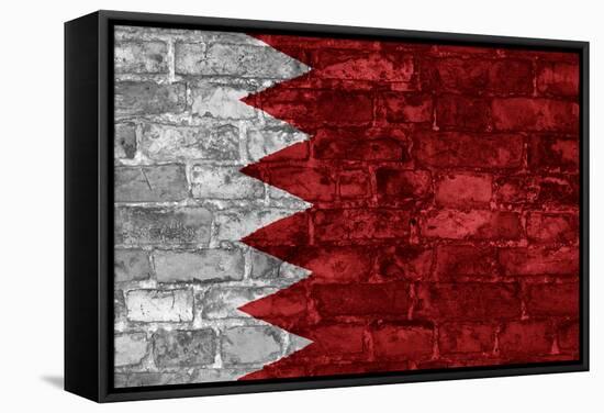 Bahrain Flag Graphic On Wall-simon johnsen-Framed Stretched Canvas