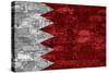 Bahrain Flag Graphic On Wall-simon johnsen-Stretched Canvas