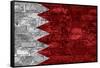 Bahrain Flag Graphic On Wall-simon johnsen-Framed Stretched Canvas