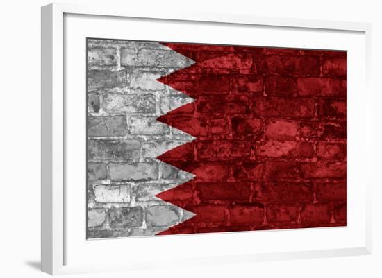 Bahrain Flag Graphic On Wall-simon johnsen-Framed Art Print