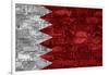 Bahrain Flag Graphic On Wall-simon johnsen-Framed Art Print