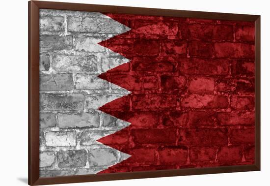 Bahrain Flag Graphic On Wall-simon johnsen-Framed Art Print