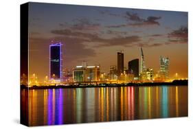 Bahrain Highrises Reflections-null-Stretched Canvas