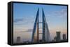 Bahrain, Manama, Bahrain Bay, Bahrain World Trade Center and City Skyline-Jane Sweeney-Framed Stretched Canvas