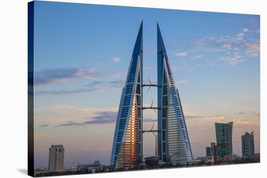Bahrain, Manama, Bahrain Bay, Bahrain World Trade Center and City Skyline-Jane Sweeney-Stretched Canvas
