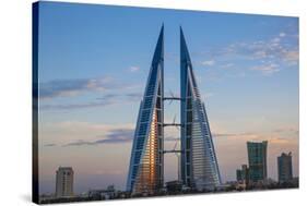 Bahrain, Manama, Bahrain Bay, Bahrain World Trade Center and City Skyline-Jane Sweeney-Stretched Canvas