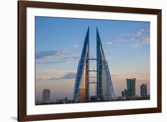 Bahrain, Manama, Bahrain Bay, Bahrain World Trade Center and City Skyline-Jane Sweeney-Framed Photographic Print