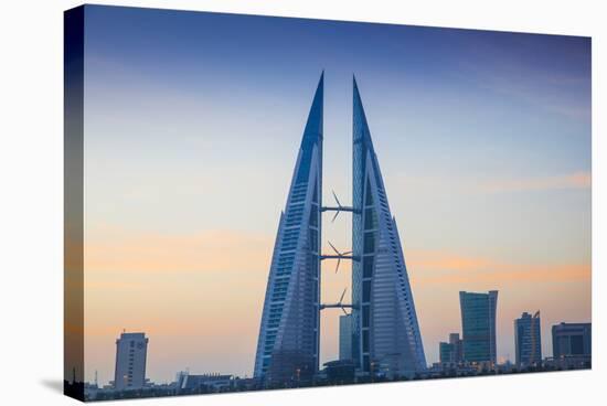 Bahrain, Manama, Bahrain Bay, Bahrain World Trade Center and City Skyline-Jane Sweeney-Stretched Canvas