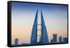 Bahrain, Manama, Bahrain Bay, Bahrain World Trade Center and City Skyline-Jane Sweeney-Framed Stretched Canvas