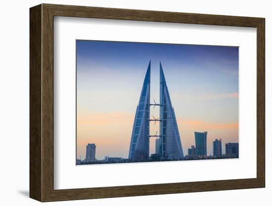 Bahrain, Manama, Bahrain Bay, Bahrain World Trade Center and City Skyline-Jane Sweeney-Framed Photographic Print