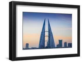 Bahrain, Manama, Bahrain Bay, Bahrain World Trade Center and City Skyline-Jane Sweeney-Framed Photographic Print