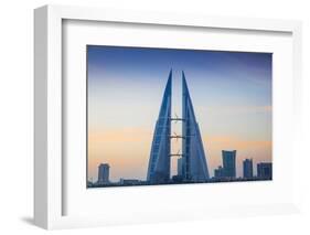 Bahrain, Manama, Bahrain Bay, Bahrain World Trade Center and City Skyline-Jane Sweeney-Framed Photographic Print