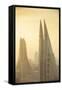 Bahrain, Manama, City Center Skyline Looking Towards Bahrain World Trade Center-Jane Sweeney-Framed Stretched Canvas