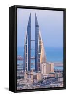 Bahrain, Manama, View of Bahrain World Trade Center-Jane Sweeney-Framed Stretched Canvas