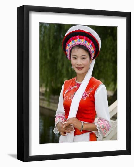 Bai Minority Woman in Traditional Ethnic Costume, China-Charles Crust-Framed Photographic Print