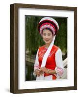 Bai Minority Woman in Traditional Ethnic Costume, China-Charles Crust-Framed Photographic Print