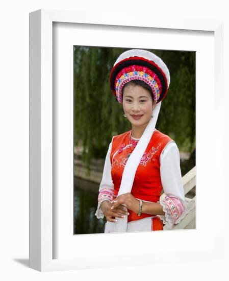 Bai Minority Woman in Traditional Ethnic Costume, China-Charles Crust-Framed Photographic Print