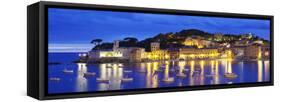 Baia Del Silenzio Bay, Old Town, Chiesa Di San Nicolo Church-Markus Lange-Framed Stretched Canvas