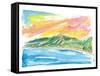 Baie de Saint Jean Caribbean Sunset in St Barths-M. Bleichner-Framed Stretched Canvas