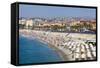 Baie Des Anges and Promenade Anglais-Amanda Hall-Framed Stretched Canvas