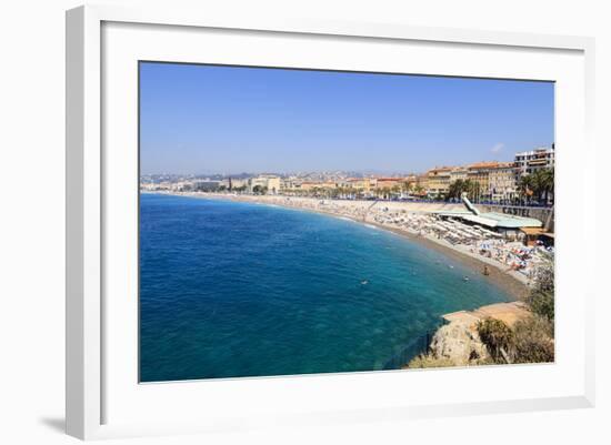 Baie Des Anges and Promenade Anglais-Amanda Hall-Framed Photographic Print