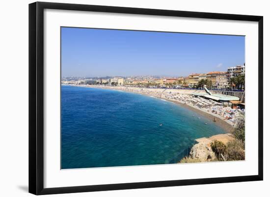 Baie Des Anges and Promenade Anglais-Amanda Hall-Framed Photographic Print