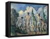 Baigneurs (Bathers)-Paul Cézanne-Framed Stretched Canvas