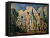 Baigneurs (the bathers). Oil on canvas (1890-1892) 60 x 82 cm R. F. 1965-3.-Paul Cezanne-Framed Stretched Canvas