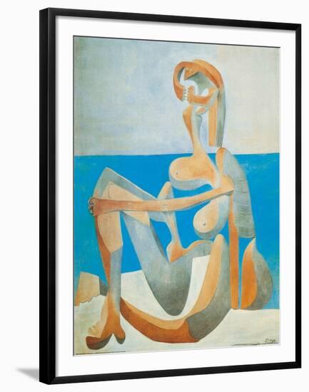 Baigneuse Assise au Bord de la Mer, c.1930-Pablo Picasso-Framed Art Print