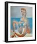 Baigneuse Assise au Bord de la Mer, c.1930-Pablo Picasso-Framed Art Print