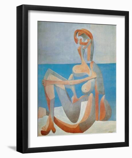 Baigneuse Assise au Bord de la Mer, c.1930-Pablo Picasso-Framed Art Print