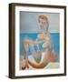 Baigneuse Assise au Bord de la Mer, c.1930-Pablo Picasso-Framed Art Print