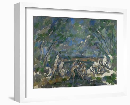 Baigneuses (Bathers) Oil on canvas, 1902-1906 73.5 x 92.5 cm .-Paul Cezanne-Framed Giclee Print