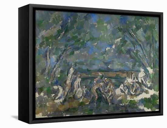 Baigneuses (Bathers) Oil on canvas, 1902-1906 73.5 x 92.5 cm .-Paul Cezanne-Framed Stretched Canvas